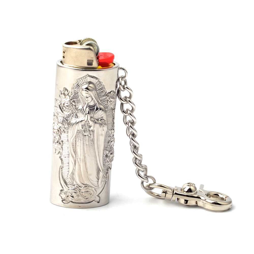 Chrome La virgen lighter holder