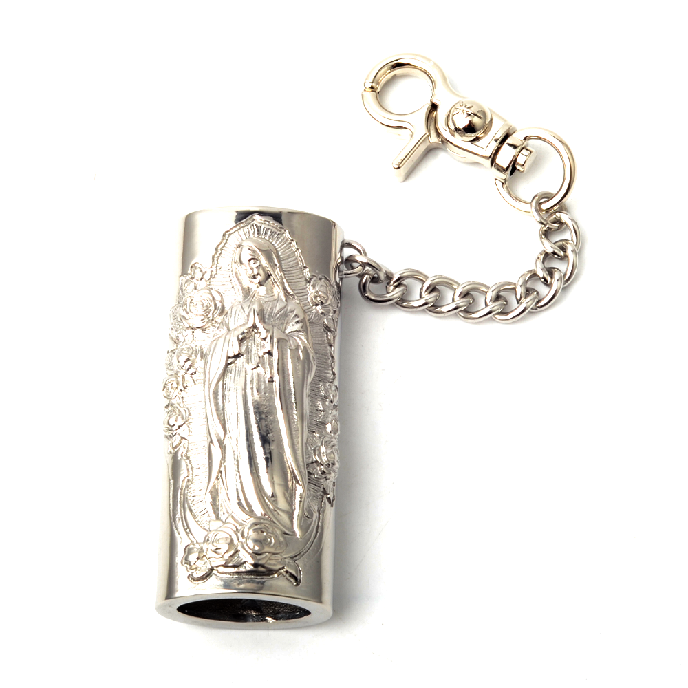 Chrome La virgen lighter holder