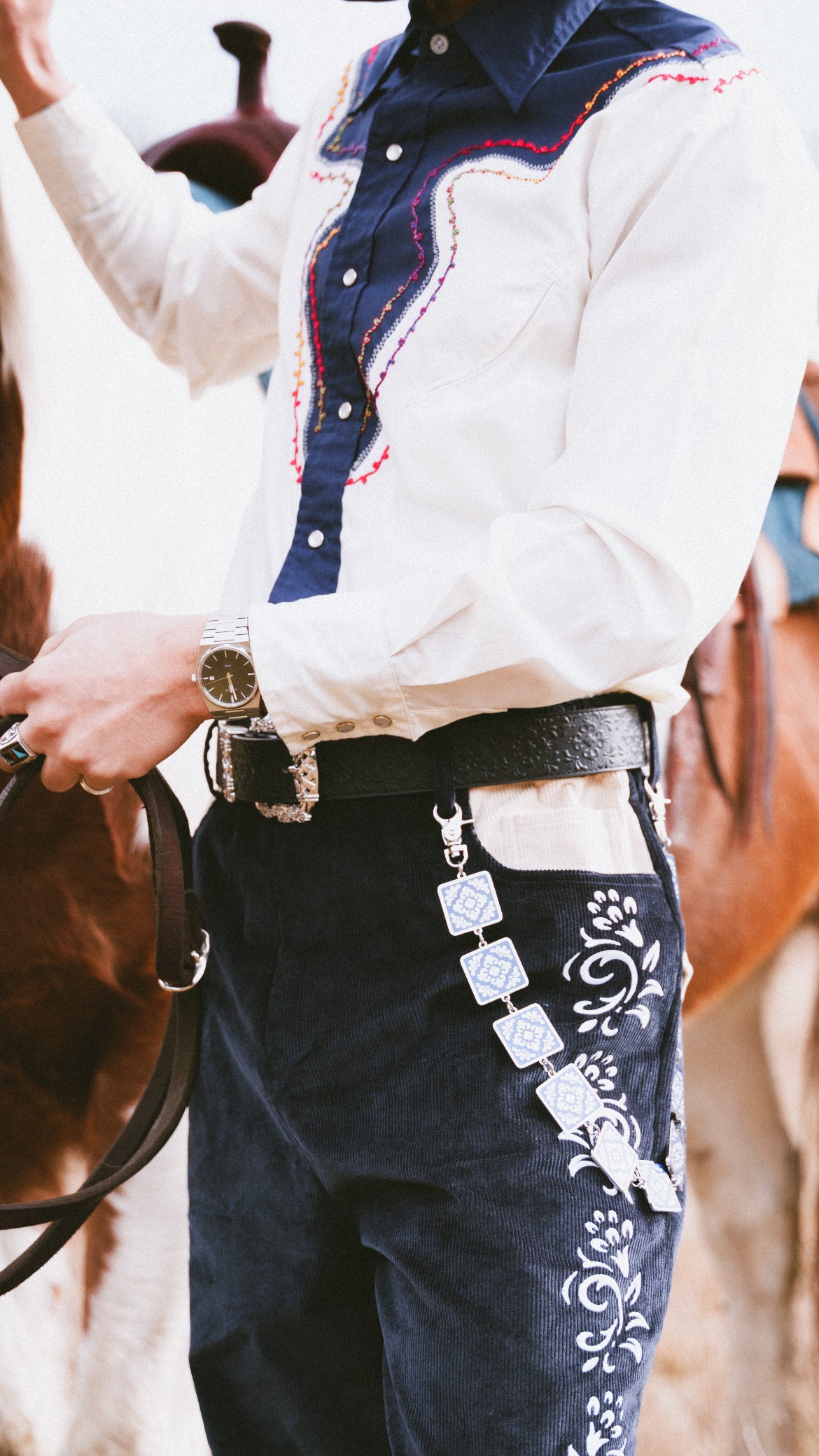 Talavera leather belt